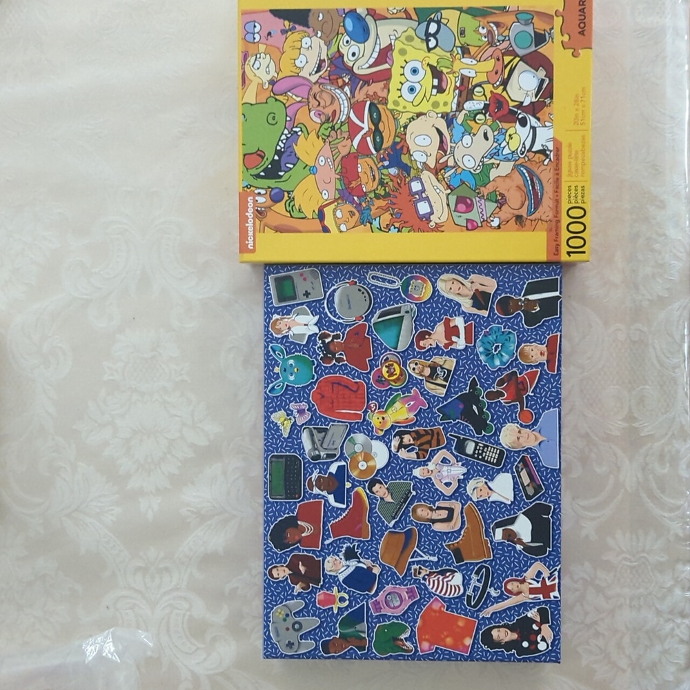 Set of 2 - 90s Icons 500pc Jigsaw Puzzle & Aquarius 1000pc Nickelodeon Jigsaw